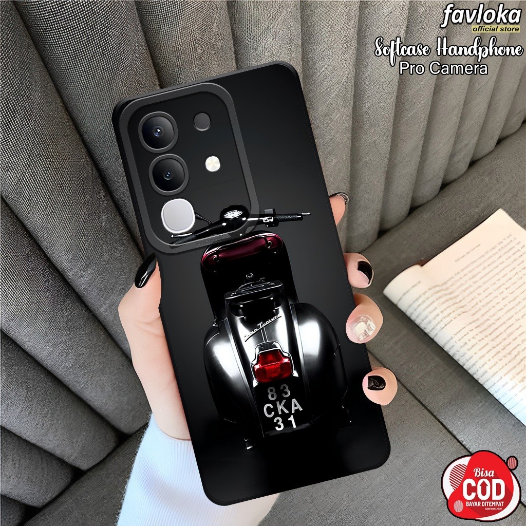 HP เคส VIVO Y29 4G 2025 ล่าสุด - FAVLOKA - VESPA Fashion Case - VIVO Y29 4G Softcase - Macaroon Tpu 