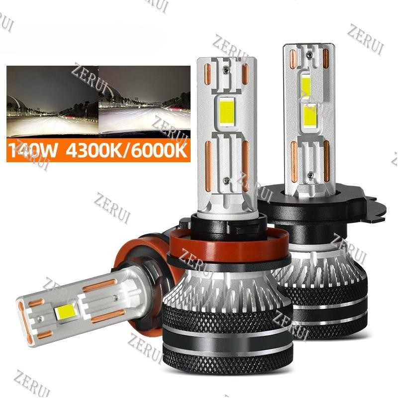 ZR สําหรับหลอดไฟหมอก LED ไดโอด H7 H4 9005 HB3 9006 140W 20000LM H8 H11 4300K 6000K 2 ชิ้น