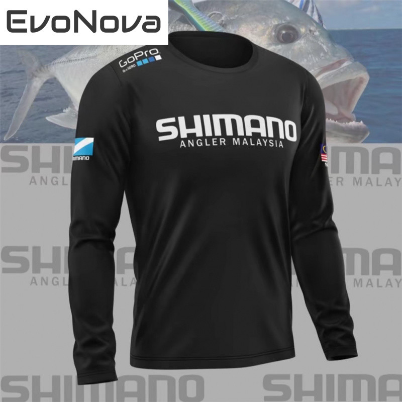 เสื้อตกปลามาเลเซีย-ชุดกีฬากลางแจ้งไมโครไฟเบอร์แขนยาวสำหรับผู้ชายป้องกันรังสียูวีน้ำหนักเบาสำหรับการตกปลาและการเดินป่า