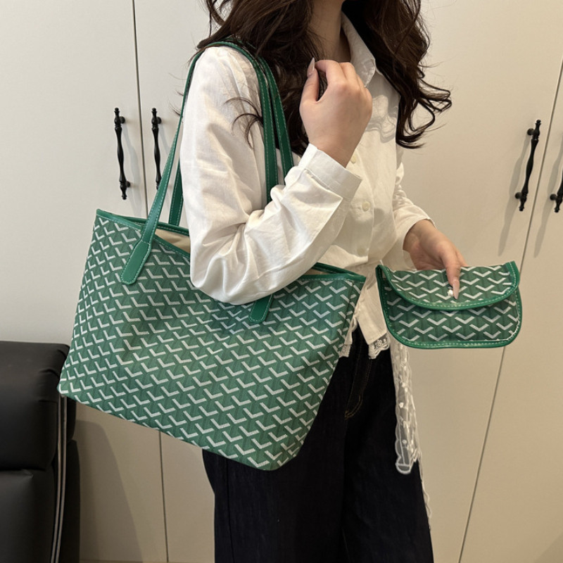 CINVAI&KROZE  กระเป๋าแฟชั่นขนาดใหญ่ใหม่ กระเป๋าสะพายไหล่เรียบง่ายสำหรับเดินทาง - รูปที่ 3