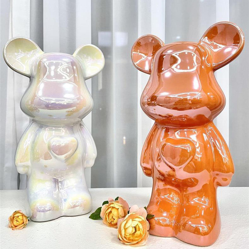 กระปุกออมสิน 18CM 28CM กระปุกออมสินหมีเซรามิก สีโลหะต่างๆ งานกระเบื้องเซรามิค ของตกแต่งบ้าน พร้อมส่ง🚚 - รูปที่ 3