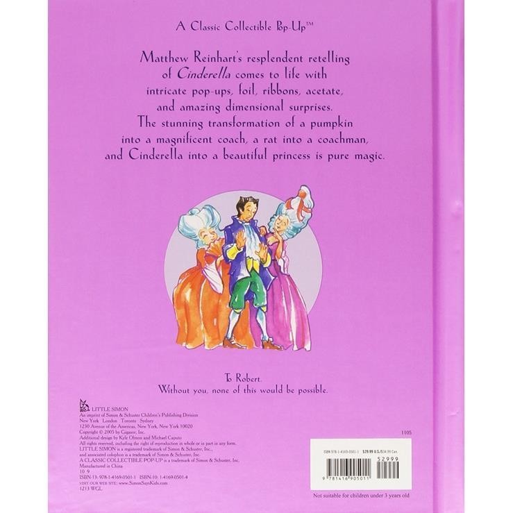 English Original Edition Picture Book Cinderella Pop-Up Book 3D Children's Book
