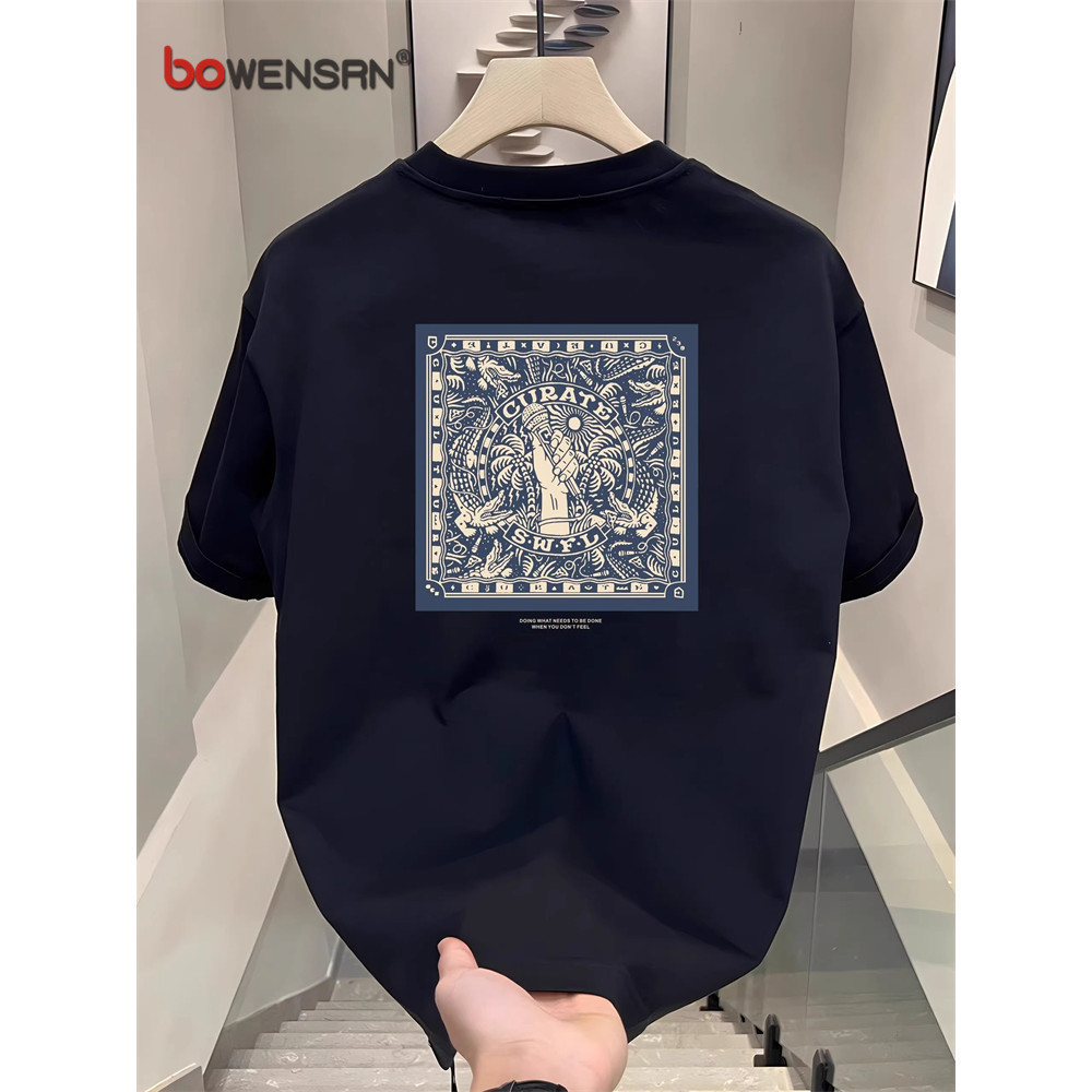 KATUN Mens Distro เสื้อยืดผู้ชายแขนสั้นเสื้อยืดผ้าฝ้ายสีขาว High-end ฤดูร้อน 2025 ฤดูร้อนใหม่น้ํานัก