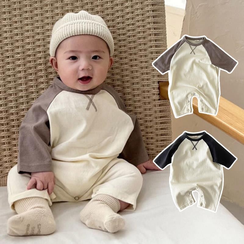 ชุดรอมเปอร์แขนยาวสไตล์เกาหลีสำหรับเด็ก - ดีไซน์การ์ตูนน่ารัก ชุดฤดูใบไม้ร่วงฤดูใบไม้ผลิสำหรับทารก ชุดทันสมัย