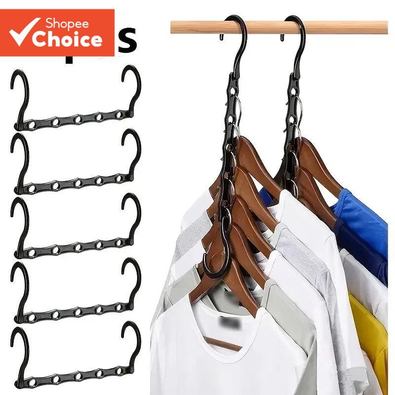 10 ชิ้นประหยัดพื้นที่ Magic Hanger ที่วางพลาสติกที่ทนทานเสื้อผ้าหนัก Org anizer สําหรับหอพักอพาร์ทเมนท์ตู้เสื้อผ้าขนาดเล็ก