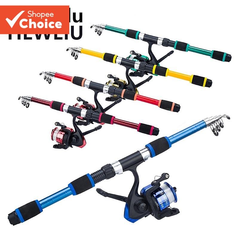 Akakuma 1.8M EVA Handle Glass Fiber Telescopic Fishing Rod สําหรับน้ําเค็มน้ําจืด Spinning Jigging R
