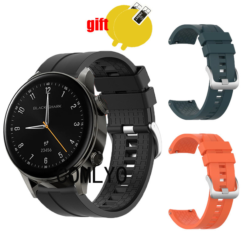 สําหรับ Black Shark S3 สมาร์ทสายนาฬิกาซิลิโคนกีฬาผู้หญิงผู้ชาย Band Belt ฟิล์มกันรอยหน้าจอ