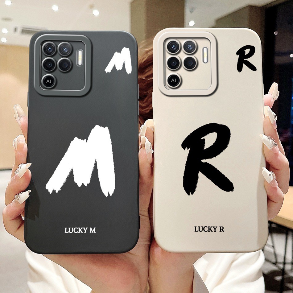 สําหรับ OPPO A94 CPH2203 Lucky จดหมายเริ่มต้นเคสโทรศัพท์ OppoA94 94 4G เลนส์ป้องกันกรณีซิลิโคนอ่อนนุ่ม