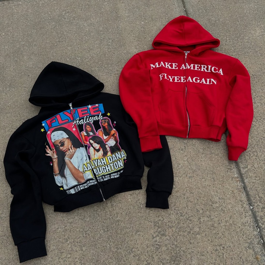 Aaliyah และ MAFA ผู้หญิง Grunge Street เสื้อกันหนาว Y2k Harajuku Casual Zip Hoodie