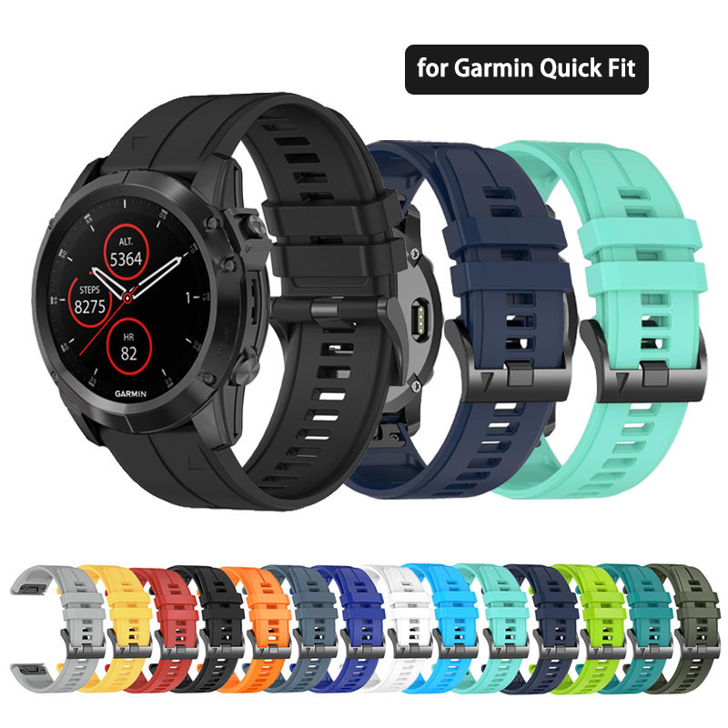 22 มม.26 มม.ซิลิโคน Quick Release Band สําหรับ Garmin Fenix 8 7 6 5 Fenix 7X 6X 5X Forerunner 965 935 945 745 Quatix 5 Descent mk1 mk2