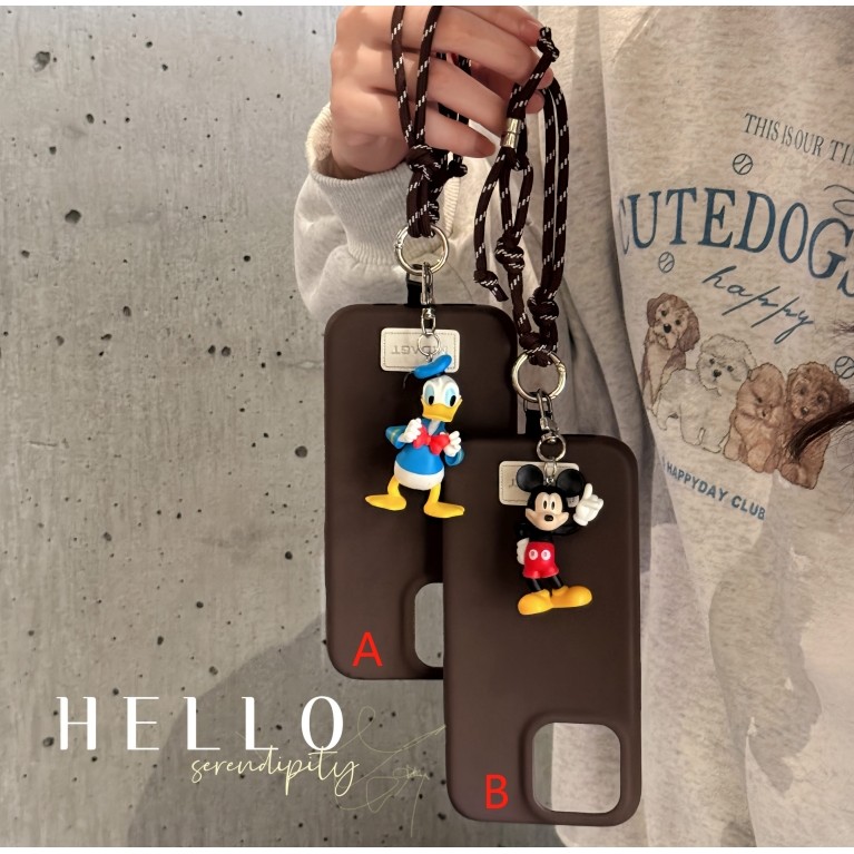 สําหรับ iphone16 promax case /15/14/PLUS/12/13PROMAX/ Donald Deep coffee Mic lamb pattern key เป็ดใน