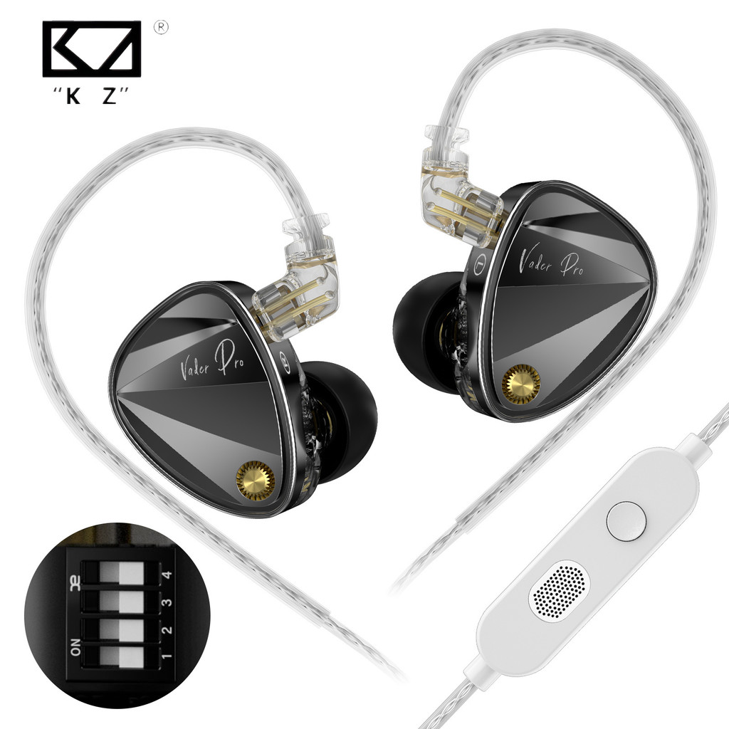 KZ Vader Pro ใน Ear Monitor HiFi หูฟังอย่างแท้จริง Balanced High-End 6-Driver Dynamic IEM หูฟังปรับแ