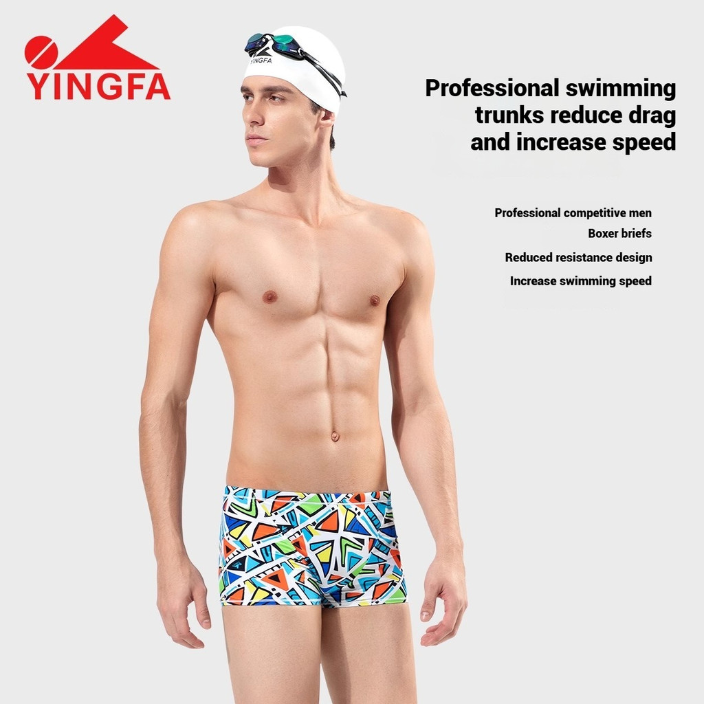 Yingfa กางเกงว่ายน้ำสำหรับผู้ชาย Designed for Competition Training: Breathable Quick Dry Comfort Swim Trunks