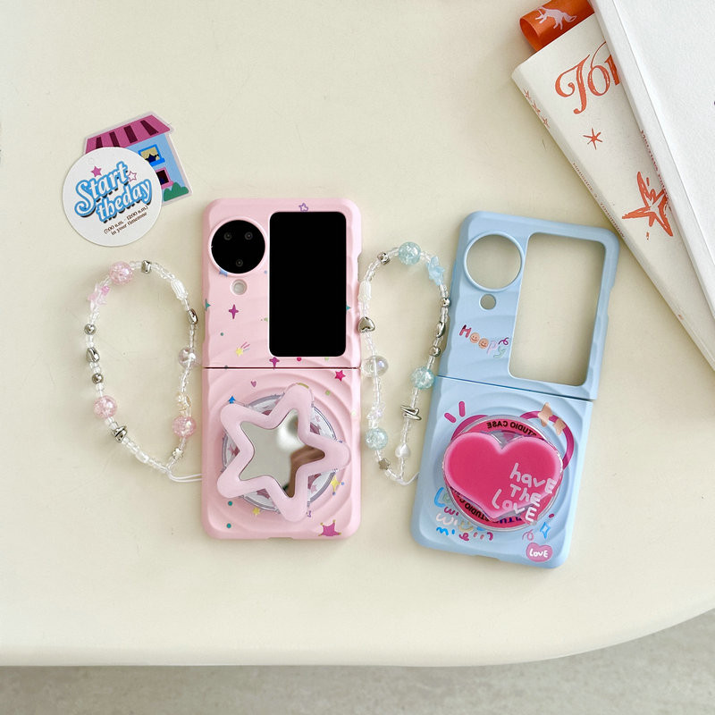 เคสโทรศัพท์แบบพับได้สําหรับ Oppo Find N3 Flip Boyang Design Love Star Magnetic Bracket Bracelet เคสโทรศัพท์ tpu แบบแข็ง – โปรปัง