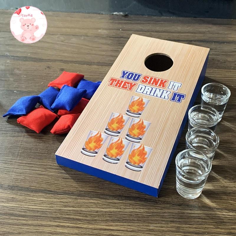 [Whbadguy] เกม Cornhole Toss Toss พร้อมกระสอบทรายกระดานรูข้าวโพดไม้กีฬาแบบโต้ตอบ