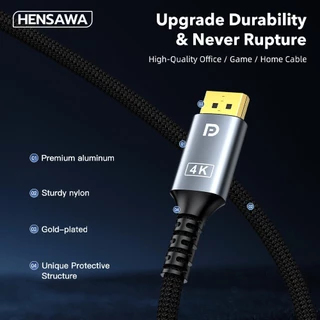 HENSAWA รุ่น VC848 สาย DisplayPort DP to HDMI Cable 4K 30Hz for Projector HP/Dell Laptop 2 เมตร