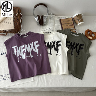 [มล] 80-170ซม เด็กเสื้อกั๊กฤดูร้อนสไตล์ใหม่ลูกอมสีเสื้อยืดชา…