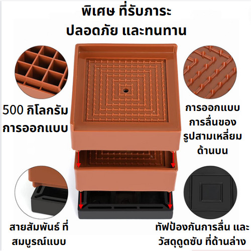 กันลื่น ที่เสริมขาโต๊ะ กันรอยพื้นเฟอร์นิเจอร์ แผ่นรองขาเก้าอี้โลหะกันลื่น ขารองเครื่องซักผ้า ขายาง เหมาะสำหรับโต๊ะ เตียง - รูปที่ 6