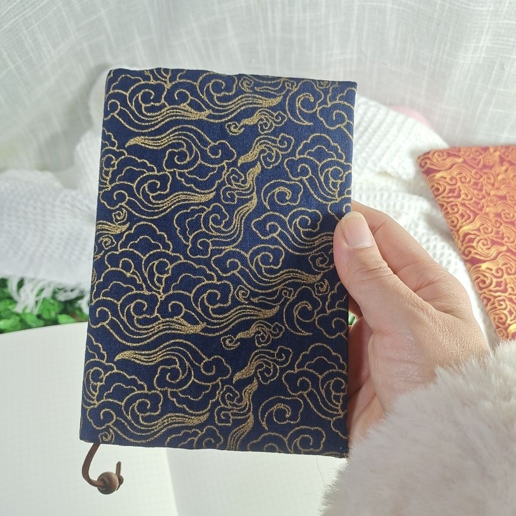 ก5 ก6 สไตล์โบราณ แจ็คเก็ตผ้าหุ้มหนังสือทํามือ บัญชีแยกประเภท พร้อมแผ่นจดบันทึกและปกหนังสือโน