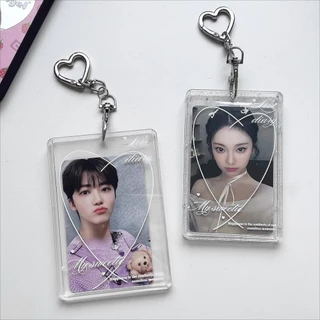 3นิ้วใสผู้ถือบัตรภาพ รหัส ป้ายผู้ถือแขนป้องกันปกบัตรใส โฟโต้การ์ด พวงกุญแจ