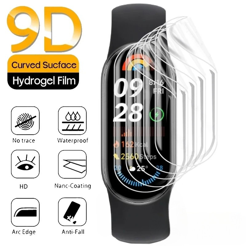 Xiaomi Band10 Band9 Band6 Band4 1-3 ชิ้น 999D HD Clear Soft Hydrogel ฟิล์มสําหรับ Xiaomi Band 9 8 7 