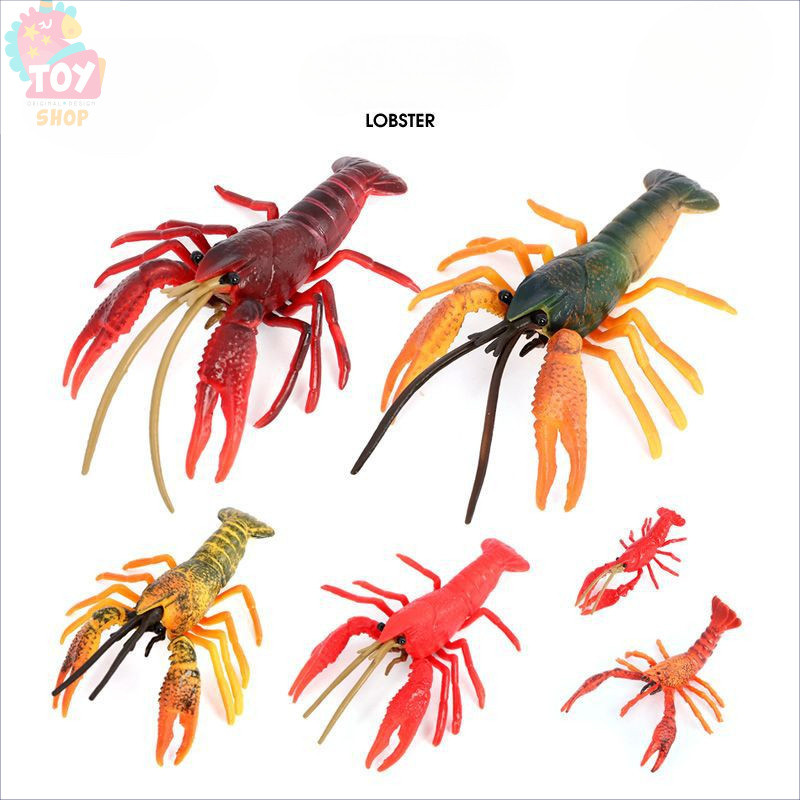 ของเล่นการศึกษาสำหรับเด็ก โมเดลล็อบสเตอร์จำลอง ของตกแต่ง ล็อบสเตอร์ขนาดใหญ่ อุปกรณ์ช่วยสอนสำหรับเด็ก