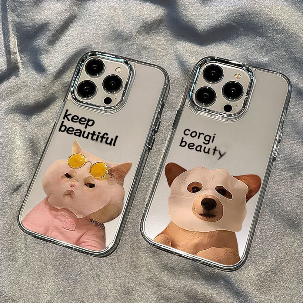 เคสโทรศัพท์ for iPhone 13 11 15 16 Pro Max Case iPhone 11 17 12 14 Pro Max 6 7 8 Plus XR XS Max โครงโลหะ พื้นผิว การ์ตูน