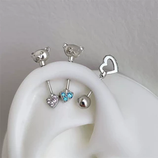 ผู้หญิงยอดนิยมโลหะผสม Rhinestone เรขาคณิต Earbone ต่างหู