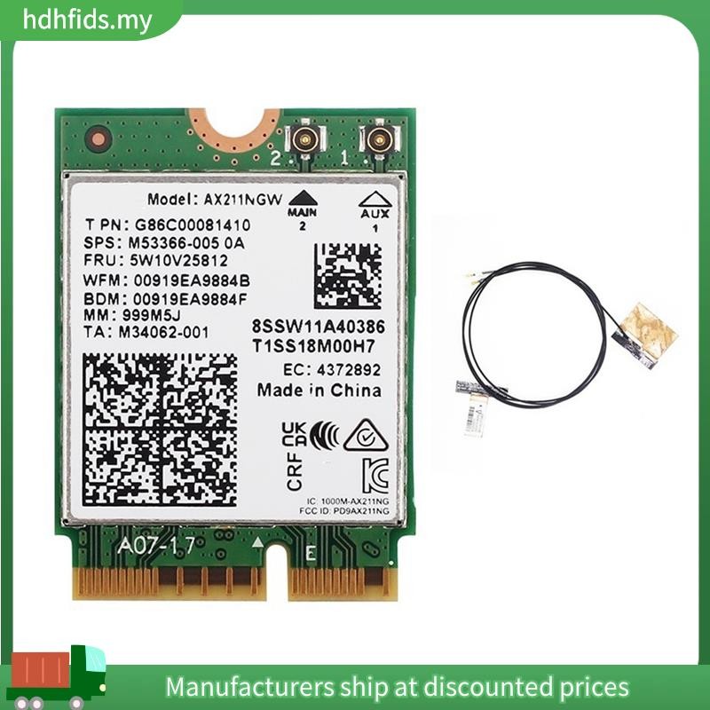 [in ]WiFi 6E AX211NGW Tri Band 2.4G/5G/6Ghz การ์ดเครือข่ายไร้สาย Wifi สําหรับบลูทูธ 5.2 AX211 M.2 CN