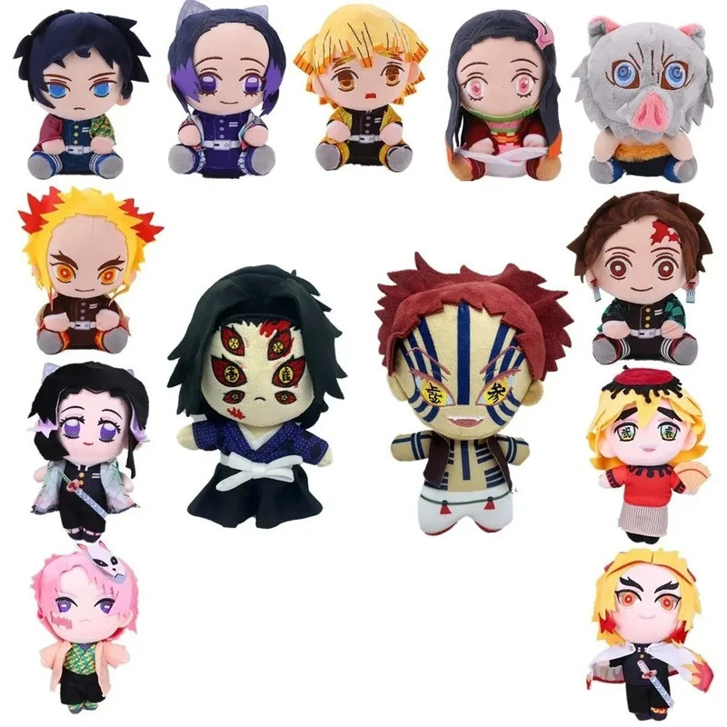 Kuromi 22cm Demon Slayer Anime Plush Character Toys Q-version Doll Kamado Tanjirou Kokushibo Kamado 