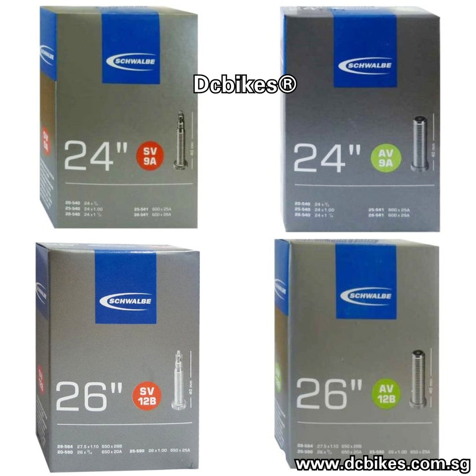 Schwalbe 24 X 0.75 - 1.15 Presta Schrader 26/27.5 X 0.75 - 1.0 ยางในสําหรับเก้าอี้ล้อ SV9A AV9A SV12