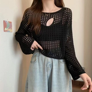 เสื้อคลุมไหมพรมถัก ระบายอากาศได้ดี ดีไซน์โปร่งโชว์ความเซ็กซี่ โทนสีน่ารักเหมาะกับทุกสีผิว มีทั้งหมด 3 สี (น้ำตาล/ดำ/ขาว)