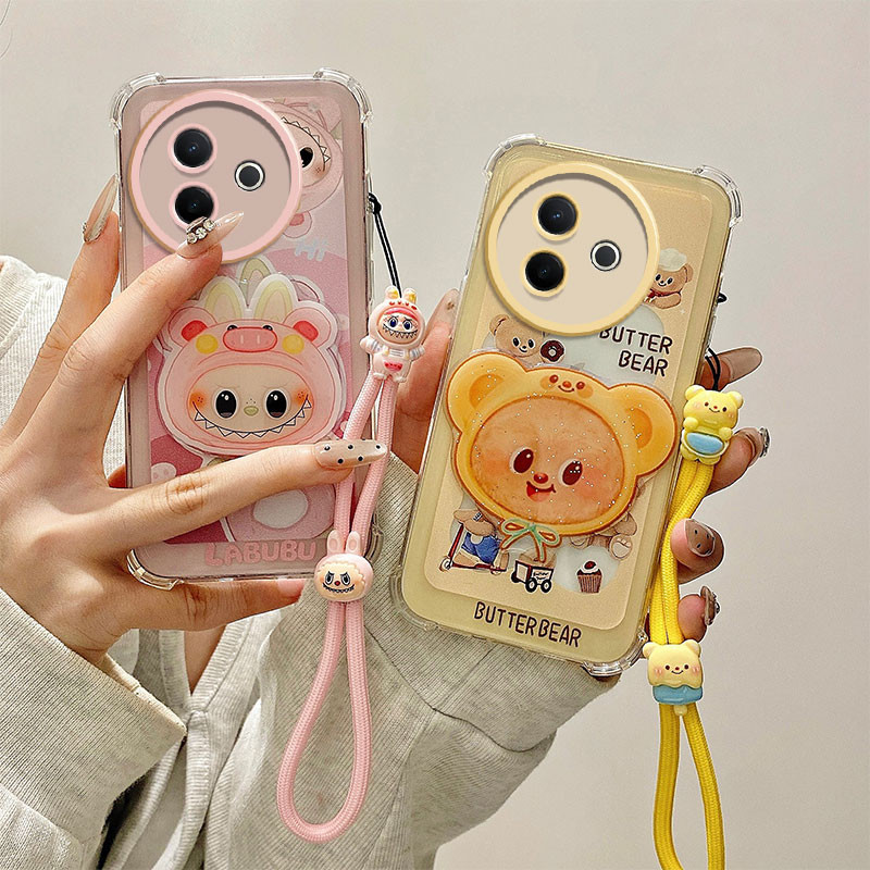 เคส  VIVO Y39(5G) Love Paqia สุนัข/ไอศกรีม Kuromi/ภาพวาดสีน้ํามัน Dingdang/Bread Bear/Pig Pullebub/Pullebub Collection สี่มุมถุงลมนิรภัย Anti Drop 3D อะนิเมะเคสโทรศัพท์