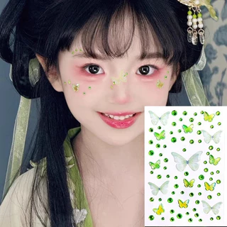 พร้อมส่งในไทย สติกเกอร์เพชรเทียม ผีเสือ 3D สําหรับตกแต่งเล็บ แต่งหน้า DIY