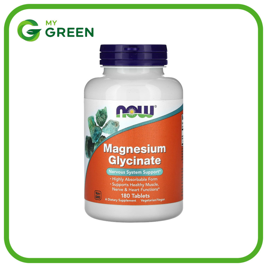 NOW Foods, Magnesium Glycinate, 180 Tablets (100 mg per Tablet)   แมกนีเซียมไกลซิเนต บรรจุ 180 เม็ด (เม็ดละ 100 มก.)