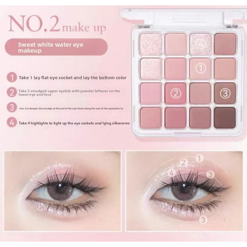 ชีส # พาเลทอายแชโดว์ 16 สีสีชมพูสไตล์เกาหลีเคลือบมุกเลื่อมบลัชออนง่ายต่อการสีฤดูใบไม้ผลิและฤดูร้อน