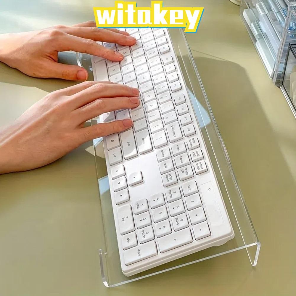 ขาตั้งคีย์บอร์ด WITAKEY พร้อมฐานกันลื่นออกแบบเอียงขาตั้งคีย์บอร์ดอะคริลิคออกแบบตามหลักสรีรศาสตร์วงเล็บแป้นพิมพ์คอมพิวเตอร์โปร่งใสบ้าน/สํานักงาน