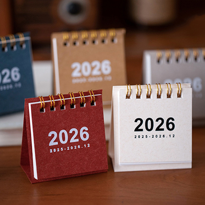 2026 มินิปฏิทินบันทึกปฏิทินตั้งโต๊ะนักเรียนวางแผนหนังสือสก์ท็อปเครื่องประดับ