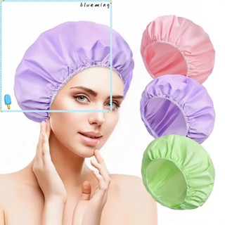 สีฟ้า หมวกคลุมผมอาบน้ํา,หมวกอาบน้ํากันน้ําสองด้านแบบใช้ซ้ําไ…