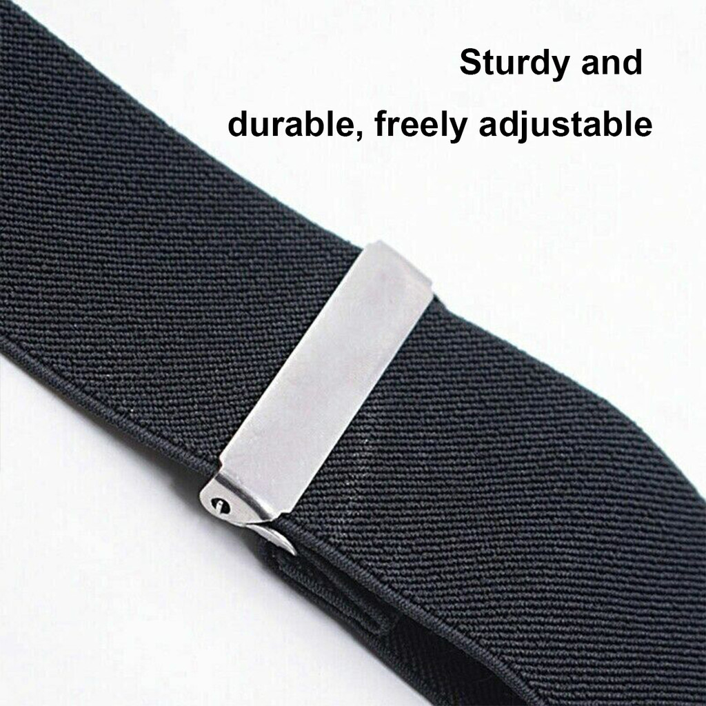 Brighthor Heavy Duty ขนาดใหญ่ Suspenders สําหรับชายทํางานกลางแจ้ง กว้าง 3.5 ซม. 4 คลิปที่แข็งแกร่ง ปรับได้ สายรัดกางเกง - รูปที่ 5