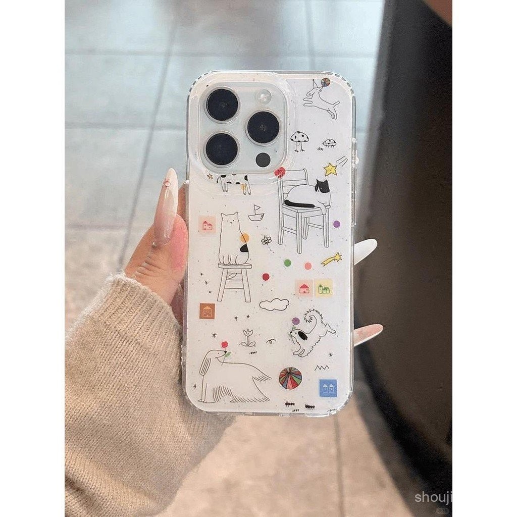 ลายเส้นแมวและสุนัขสำหรับ Samsung A32 A21s A23 A05 A03 A35 A03s A04 A04E A02S A34 A06 A13 A04S A14 A50 A30s A50s A16 A31 A11 A24 A12 M12 A51 A30 A20 A20s A10s M01S A15 A05s A73 A71 A53