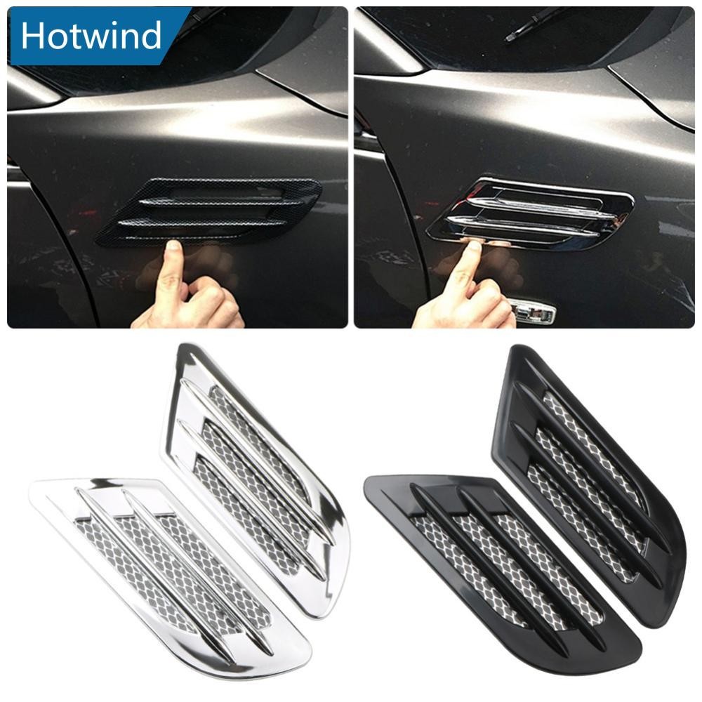 HW 2 ชิ้น Universal Weatherproof รถด้านข้าง Air Vent Fenders Hood Auto Air Intake ฝาครอบ ABS คุณภาพส