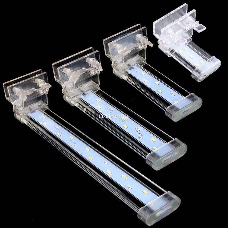 MT Aquarium Light LED คลิปไฟสําหรับถังปลาประหยัดพลังงานความสว่างสีขาวสีฟ้าแยก Power Switc