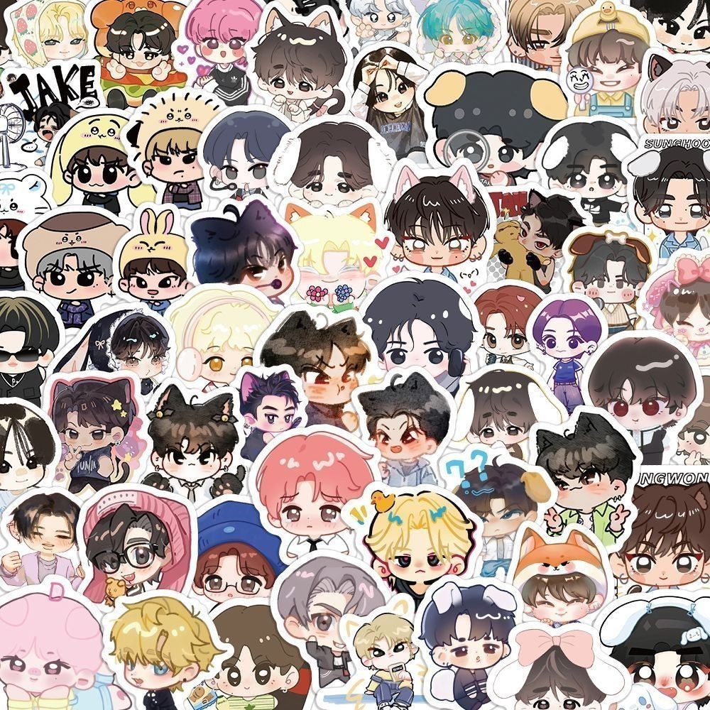 100 ชิ้น Enhypen สติกเกอร์ DIY สติกเกอร์กันน้ําเคสโทรศัพท์ NotebookTravel Case Decor สติกเกอร์ HEESE