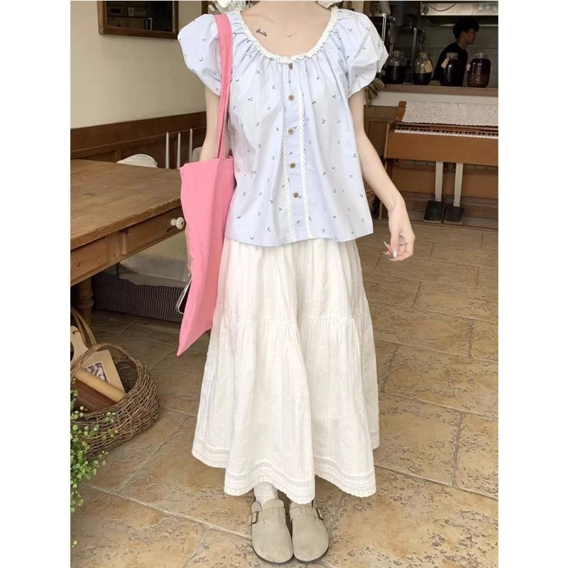 Ruo Bei Xuan เสื้อเชิ้ตแขนสั้นผู้หญิงลายดอกไม้ thumbnail 4