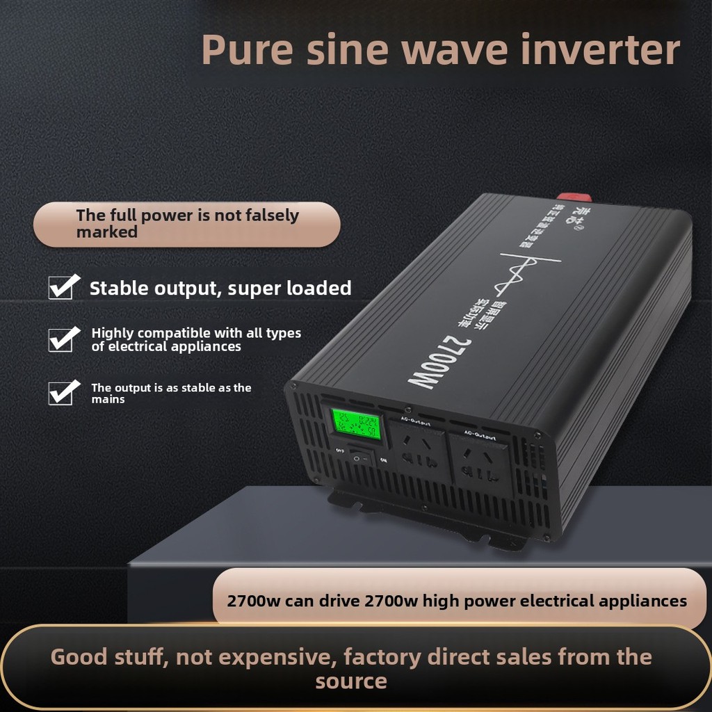 Pure Sine Wave Inverter for Car and Home Use, Full Power 12V 24V 48V 60V 72V 96V to 220V Converter