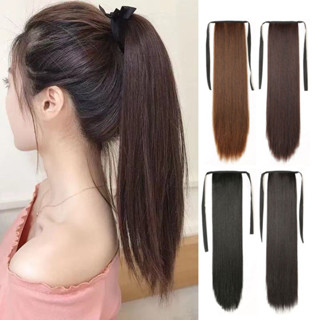 🔥รุ่นพรีเมี่ยม‼️ (พร้อมส่ง)‼️แฮร์พีชหางม้าผูกตรง ไหมคุณภาพดี…