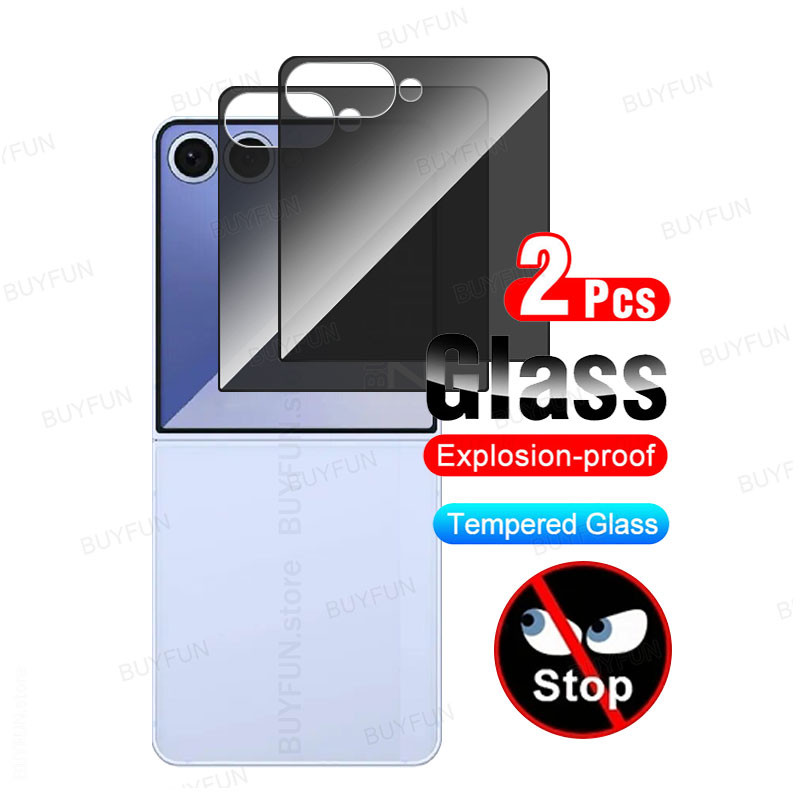 2pieces For Samsung Galaxy Z Flip 7 5G ZFlip7 zFlip Flip7 Privacy Tempered Flip Protective Film Anti