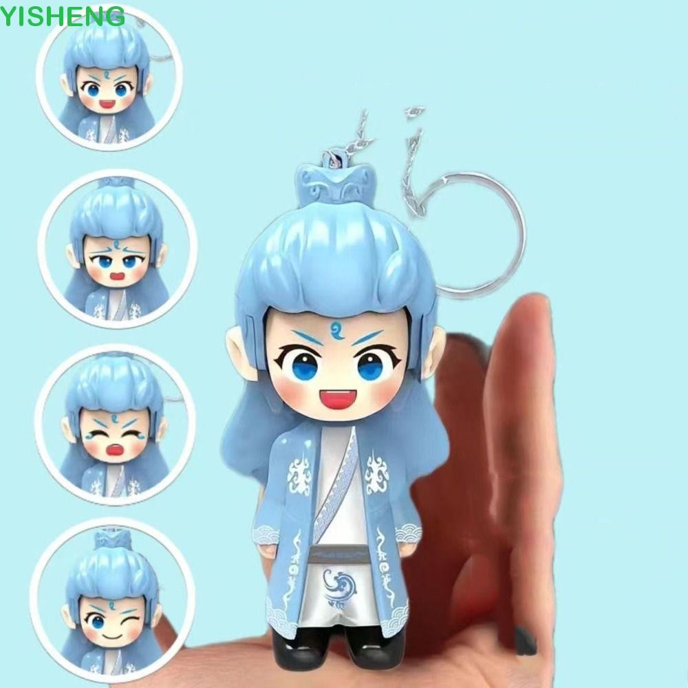 YISHENG NeZha2 ตุ๊กตาเปลี่ยนหน้า, พลาสติกสไตล์ NeZha Face Makeup Toy, Interactive Toy Mini 4 Facial 