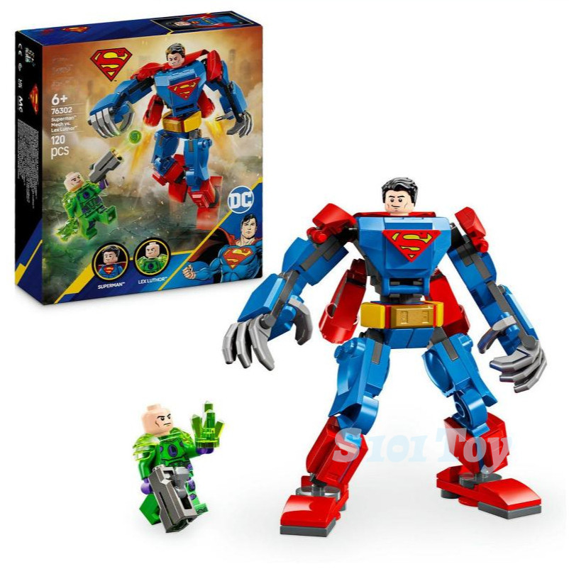 คัดลอก DIY Super Heroes DC Superman Mech vs. Lex Luthor 76302 (120 ชิ้น) STEAM Buidling Blocks ของเล